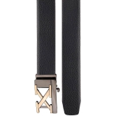 Zacharias - Black Leather Men's Casual Belt ( Pack of 1 ) - None