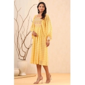 Juniper - Yellow Georgette Womens Fit & Flare Dress ( Pack of 1 ) - None