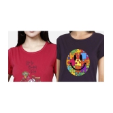 CHOZI - Multi Color Cotton Regular Fit Womens T-Shirt ( Pack of 2 ) - None