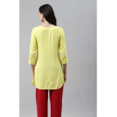 JC4U - Yellow Rayon Womens Straight Kurti - XXL