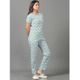 JILZ Turquoise Cotton Womens Nightwear Nightsuit Sets ( Pack of 1 ) - None