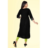 haya fashion - Black Rayon Women's Straight Kurti ( Pack of 1 ) - None