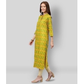 KIPEK - Yellow Rayon Womens Straight Kurti - S