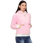 PPTHEFASHIONHUB Faux Fur Womens Hooded Sweatshirt ( Pink ) - None