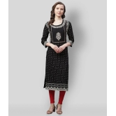 Divena - Black Rayon Womens Straight Kurti - 3XL