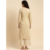 Rangita Women Off White Rayon Embroidered Calf Length Straight Kurti - XL, Off White