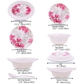 Homepro Fountain Wand White & Pink Melamine 32 Pcs Dinner Set - Multicolor