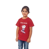 Girls Cotton Snow Board Half Sleeve TShirt (Maroon) PID41472