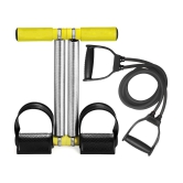 Double Spring Tummy Trimmer For Workout & Heavy Resistance Tube Ab Exerciser - Black