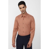 Men Orange Regular Fit Formal Full Sleeves Formal Shirt