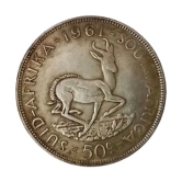 Extremely Rare South Africa 50 Cents 1961 Coin - Hard to Find