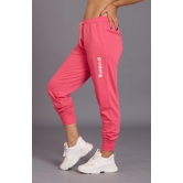 Sinner Printed Light Pink Cotton Joggers for Women