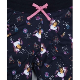 Plum Tree Girls Unicorn Print Jogger Track Pant- Navy - None