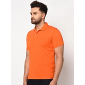Cotton Blend Solid Half Sleeves Polo T-Shirt-L-40