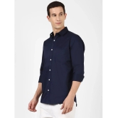 UrbanMark Mens 100% Cotton Full Sleeves Slim Fit All Over Solid Casual Shirt-Navy - None