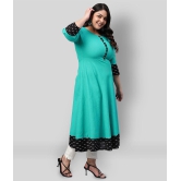 Estela - Green Cotton Women''s Flared Kurti ( Pack of 1 ) - 4XL