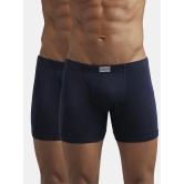 Jockey 8008 Men Super Combed Cotton Rib Solid Boxer Brief - Deep Navy (Pack of 2) - None