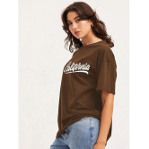 clafoutis Brown Cotton Loose Fit Womens T-Shirt ( Pack of 1 ) - None