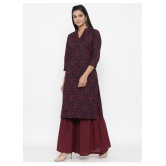 miravan Cotton Kurti With Sharara And Gharara - Stitched Suit - XL