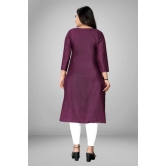 Womens Beautiful Cotton Mirror Work Straight Kurta-L / Purple