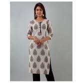 Doriya - Off White Cotton Blend Women's Straight Kurti - L