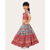 Girls Rayon Silk Fully Stitched Lehenga Choli | Bandhani Print MultiColor Lehenga Choli Set-Maroon / 5 Years-6 Years