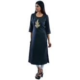 AMIRA'S INDIAN ETHNICWEAR - Black Linen Women's Stitched Salwar Suit ( ) - XL