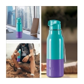 Milton Steel Sprint 600 Insulated Inner Stainless Steel Water Bottle, 510 ml, Aqua Green | Hot or Cold | Easy Grip | Leak Proof | Kids School Bottle | Office | Gym | Hiking | Treking | Trave