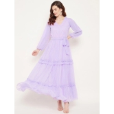 V-Neck Puff Sleeve Tiered Maxi Dress