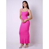 Built in Bra and Shapewear Pink Cami Long Dress