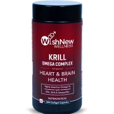 WishNew Wellness Krill Omega Complex for Heart & Brain Health, 60 Enhanced Absorption Softgels with 2000mg Fish Oil & 250mg Krill, Rich in EPA & DHA Plus Astaxanthin