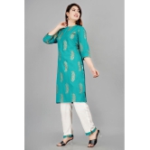 Smien - Turquoise Straight Rayon Women's Stitched Salwar Suit ( Pack of 1 ) - None