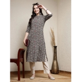 Stylum Cotton Printed A-Line Womens Kurti - Black ( Pack of 1 ) - None