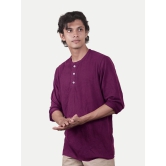 Men purple Cotton Casual Loose T-Shirt