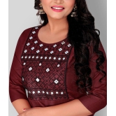 Rangrasiya - Maroon Cotton Blend Women's Straight Kurti ( Pack of 1 ) - L