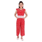 Cutecumber - Red Georgette Girls Jumpsuit ( Pack of 1 ) - None