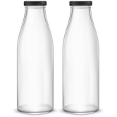 Somil Storage Milk Bottle Glass Transparent Milk Container ( Set of 3 ) - Transparent