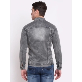 Rodamo Men Grey Slim Fit Washed Cotton Denim Jacket