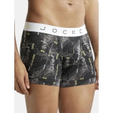 Jockey NY02 Men Super Combed Cotton Elastane Printed Trunk - Black - None