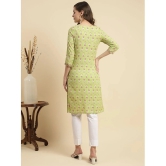 Rangita Women Green Rayon Floral Printed Knee Length Straight Kurti - None