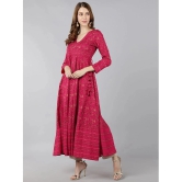 KIPEK - Pink Rayon Womens Anarkali Kurti ( Pack of 1 ) - None