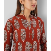 SVARCHI - Maroon Cotton Womens Straight Kurti ( Pack of 1 ) - S