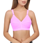 Eves Beauty Women Full Coverage Bra-34D / Pink / Cotton rich