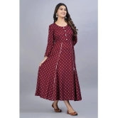 SIPET - Maroon Rayon Womens Anarkali Kurti ( Pack of 1 ) - None