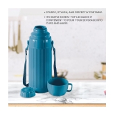 Milton Precious 1000 Plastic Insulated Flask, 910 ml, Capri Blue | BPA Free | Food Grade | Odour Free | Easy Grip | Easy to Carry| Light Weight | School | Kids | Picnic - Blue