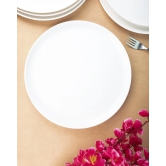 Market99 Hammered Melamine Tableware White Glossy Finish Full Plates for Dining Table (Set Of 6, White)