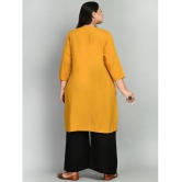 PrettyPlus by Desinoor - Mustard Rayon Womens Straight Kurti ( Pack of 1 ) - None