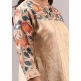 Tisser Madhubani Handpainted Silk Kurti Multicolor