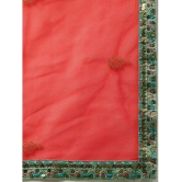 Om Shantam Sarees Green,Pink Silk Blends Chaniya Choli Semi Stitched Lehenga Single - Free Size