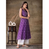 Stylum Cotton Printed A-Line Womens Kurti - Purple ( Pack of 1 ) - None